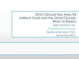 Indirect Costs - Brustein & Manasevit, PLLC