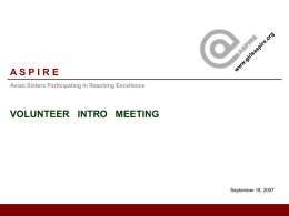 ASPIRE Intro Meeting
