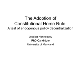 The Adoption of Constitutional Home Rule