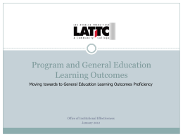 Assessing General Education Student Learning Outcomes
