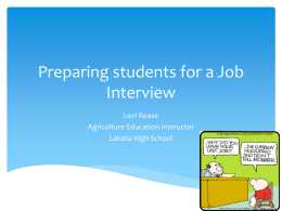 Preparing students for a Job Interview