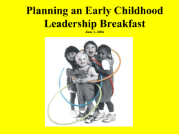 Planning an Early Childhood Legislative Breakfast