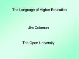 New contexts for university languages: the Bologna Process