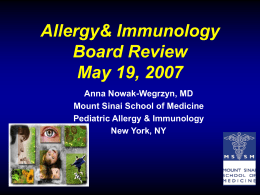 Anaphylaxis and the Role of Allergens in Childhood