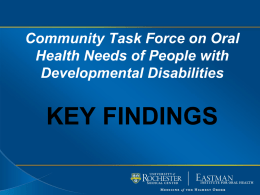 Community Task Force on Oral Health Needs of People with