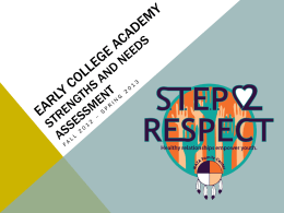 Early College Academy Strengths and Needs Assessment
