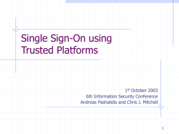 Single Sign-On Systems