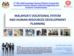 Overview of technical and vocational training (TEVT) in