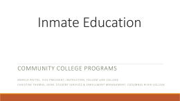 Inmate Education - Los Rios Community College District
