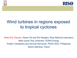 Wind farms in regions exposed to tropical cyclones
