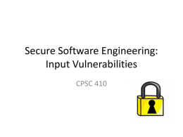 Secure Software Engineering - University of British Columbia