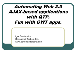 RIA, WEB 2.0, AJAX, GWT and more