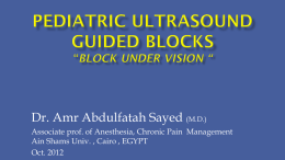 Ultrasound guided Nerve blocks “Seeing is Believing