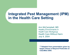 Healthy Hospitals Controlling Pests Without Harmful Pesticides