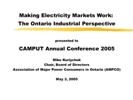 AMPCO presentation CAMPUT 2005 Conference