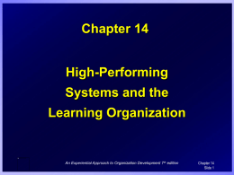 Ch 14 High-Performing Sys and Learning Org