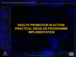 health promotion in action practical ideas on programme