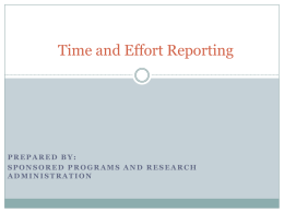 Understanding Time and Effort Reporting