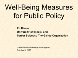Well-Being Measures for Public Policy