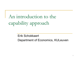 The capability approach - DSE