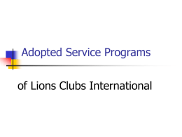 Adopted Service Programs - Lions Clubs International
