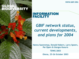 GBIF Status and Information Infrastructure