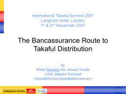 Merger Kickoff-Nov 2005 - The Takaful Summit Series