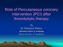 Role of Percutaneous coronary intervention (PCI) after