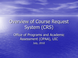 Overview of Course Catalog - University of Illinois system