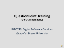 QuestionPoint Training: Chat Reference