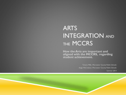 Arts Integration and the MDCCR Standards