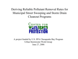 Deriving Reliable Pollutant Removal Rates for Municipal