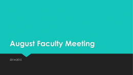 August Faculty Meeting