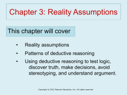 Chapter 3: Reality Assumptions