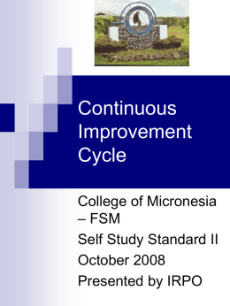 Continuous Improvement Cycle - College of Micronesia