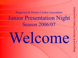RDCA Junior Presentation Night Season 2001-2002