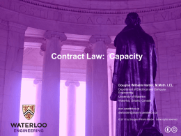 Contract Law: Capacity - University of Waterloo