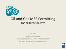 Oil and Gas MSS PermittingThe NSR Perspective