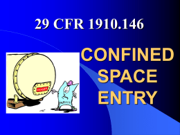 CONFINED SPACE ENTRY