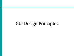 GUI Design Principles - West University of Timișoara