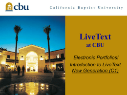Academic Resources Center - California Baptist University