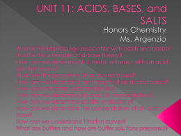ACIDS AND BASES - St. Dominic High School