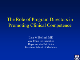 The Role of Program Directors in Promoting Clinical