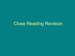Int 2 – Close Reading Revision