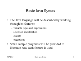 Java Syntax - Octagon Software