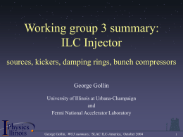 ILC-Americas Working Group 3 summary