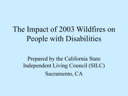 The Impact of 2003 Wildfires on People with Disabilities
