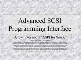 Advanced SCSI Programming Interface
