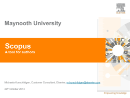 Scopus Updates 2014 - University of Johannesburg