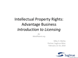 Licensing Practice and Recent Topics
